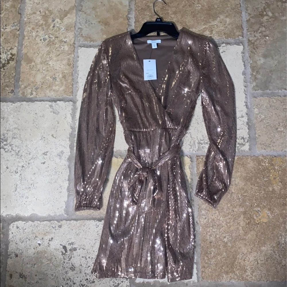 Golden Sequin sparkle party dress | Nine West + Cara Santana